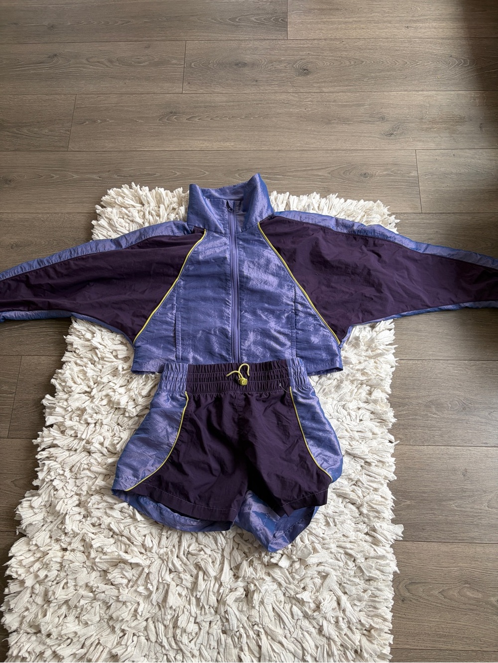 Vintage Two-Piece Athletic Set in Lavender and Deep Purple